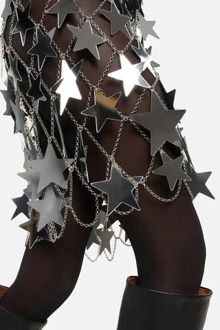 Star-Adorned Chain Strap Top