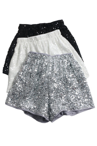Glittering Sequin Casual Shorts
