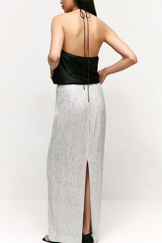 High Waist Long Slip Skirt