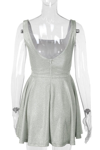 Square-Neck Glitter Sundress