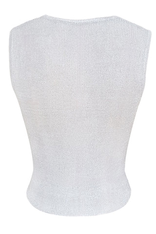 Sheer Sleeveless Ribbed Top