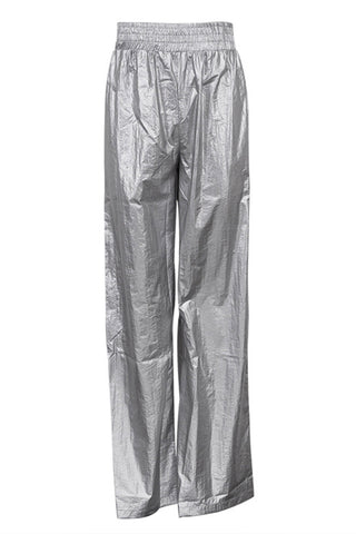 Elastic-Waist Wide-Leg Casual Pants