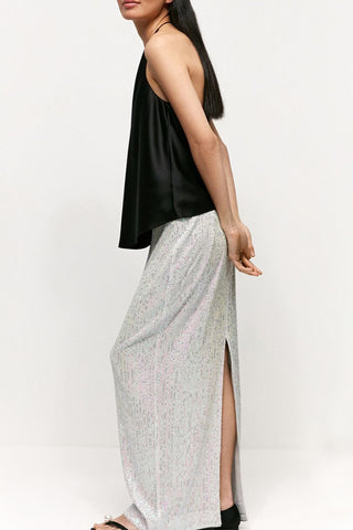High Waist Long Slip Skirt