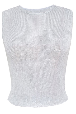 Sheer Sleeveless Ribbed Top
