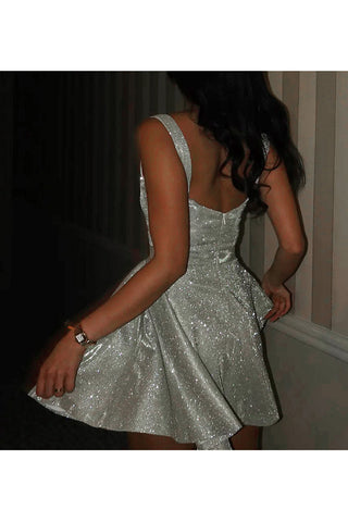 Square-Neck Glitter Sundress