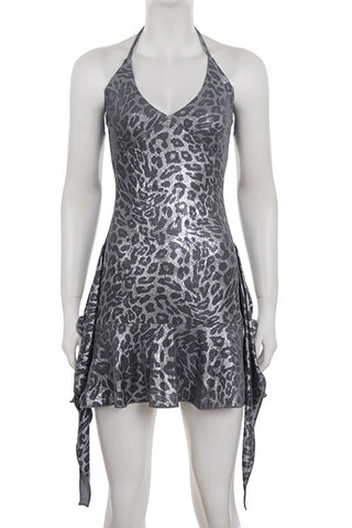 Leopard Print Casual Mini Dress