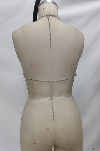 Metallic Chain Halter Top