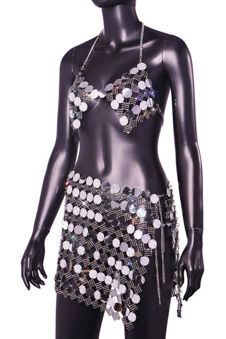 Dazzling Sequin Jumpsuit Skirt