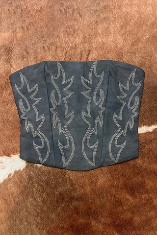 Corset-Style Patterned Tank Top