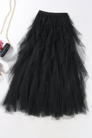 Tiered Maxi Tulle Skirt