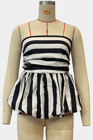 Striped Peplum Camisole Top
