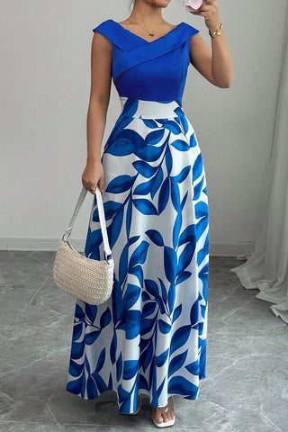 Floral Maxi Dress with Draped Bodice