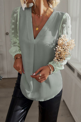 Elegant V-Neck Long Sleeve Top