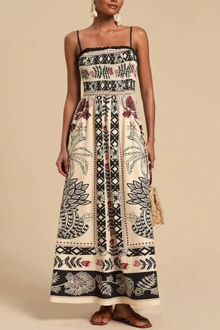 Floral Print Maxi Vacation Dress