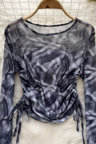 Artistic Pattern Long Sleeve Blouse