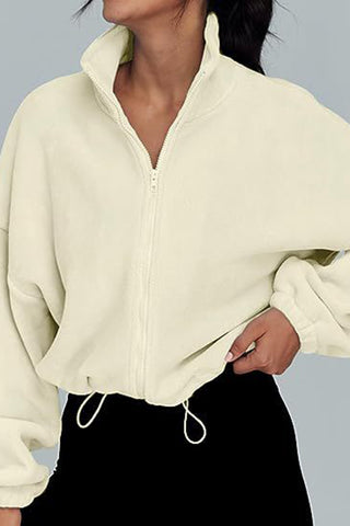 Zip-Front High Collar Jacket