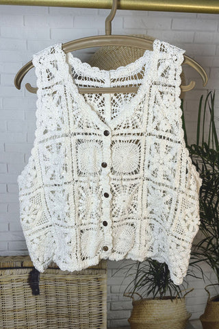 Crochet Buttoned Vest