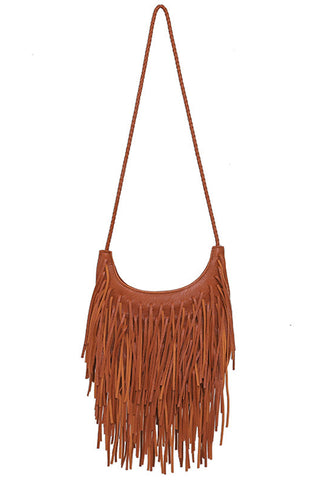 Fringe Accent Crossbody Bag