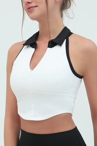 Sleeveless Collared Tank Top