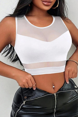 Mesh Panel Crop Tank Top