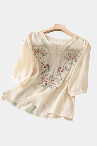 Floral Button-Down Blouse