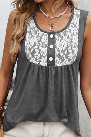 Lace-Detail Sleeveless Top
