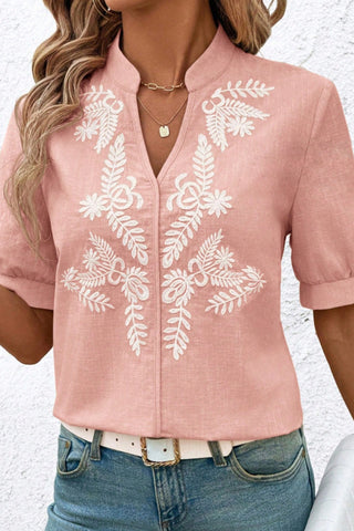 Floral Pattern V-Neck Blouse