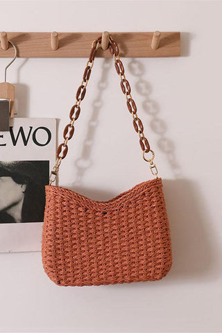 Braided Chain Strap Shoulder Bag