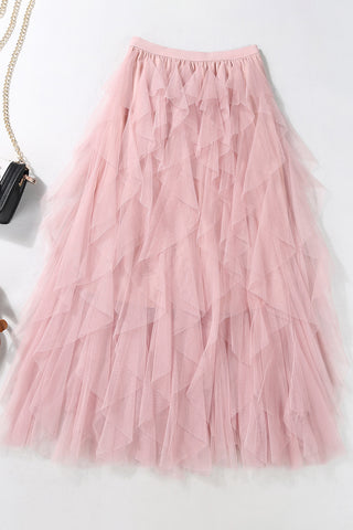 Tiered Maxi Tulle Skirt