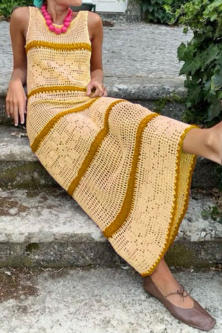 Crochet Sleeveless Casual Dress