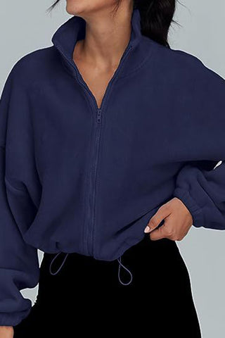 Zip-Front High Collar Jacket