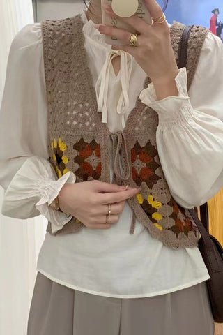 Crochet Patterned Vintage Vest