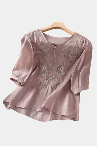 Floral Button-Down Blouse