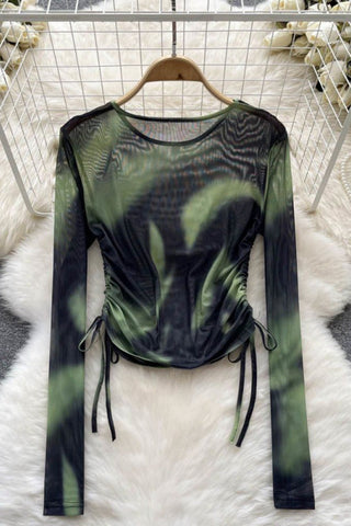 Artistic Pattern Long Sleeve Blouse