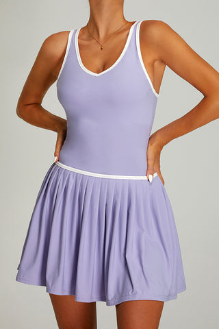 Contrast Trim Racerback Tennis Dress