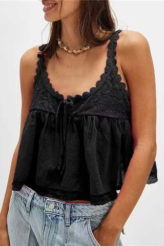 Lace-Trimmed Tank Top