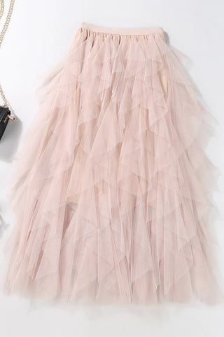 Tiered Maxi Tulle Skirt