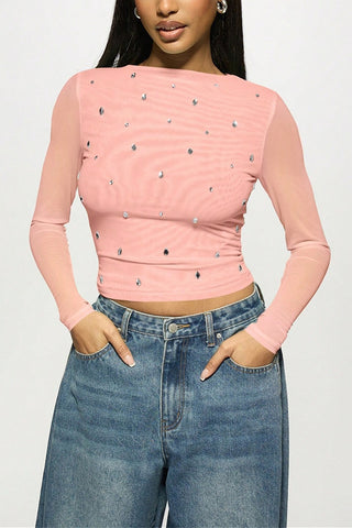 Embellished Long Sleeve Blouse