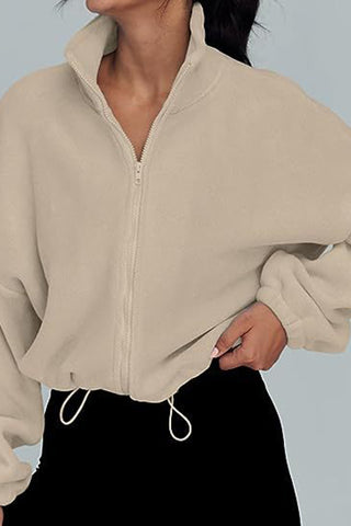 Zip-Front High Collar Jacket