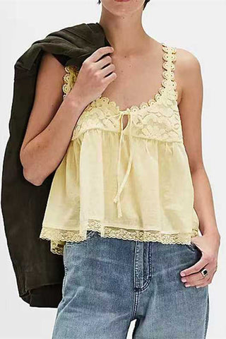 Lace-Trimmed Tank Top