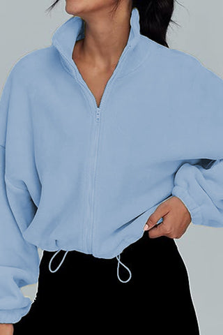 Zip-Front High Collar Jacket