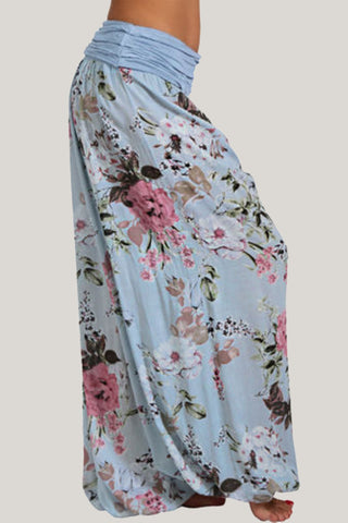 Floral Wide-Leg Casual Pants