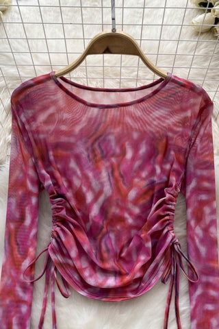 Artistic Pattern Long Sleeve Blouse