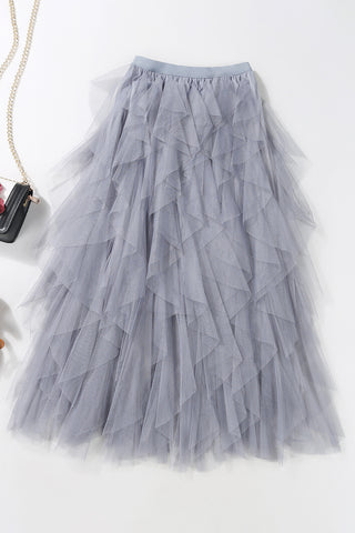 Tiered Maxi Tulle Skirt