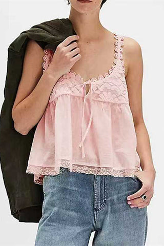 Lace-Trimmed Tank Top