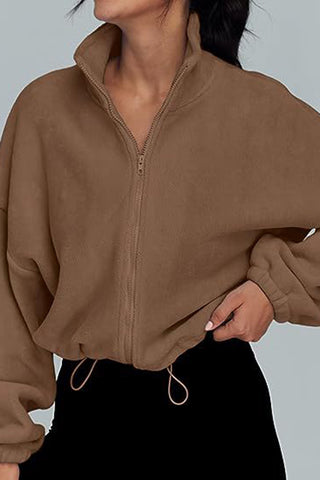 Zip-Front High Collar Jacket