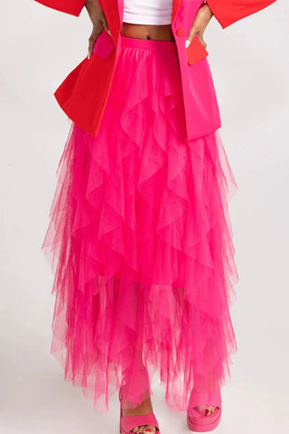 Tiered Maxi Tulle Skirt