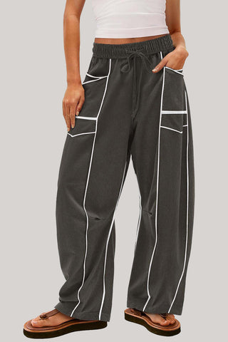 High-Waisted Relaxed Drawstring Trousers