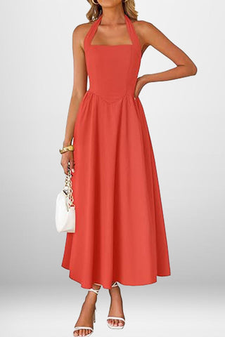 Halter-Neck Midi Dress