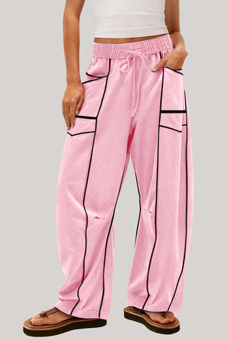 High-Waisted Relaxed Drawstring Trousers